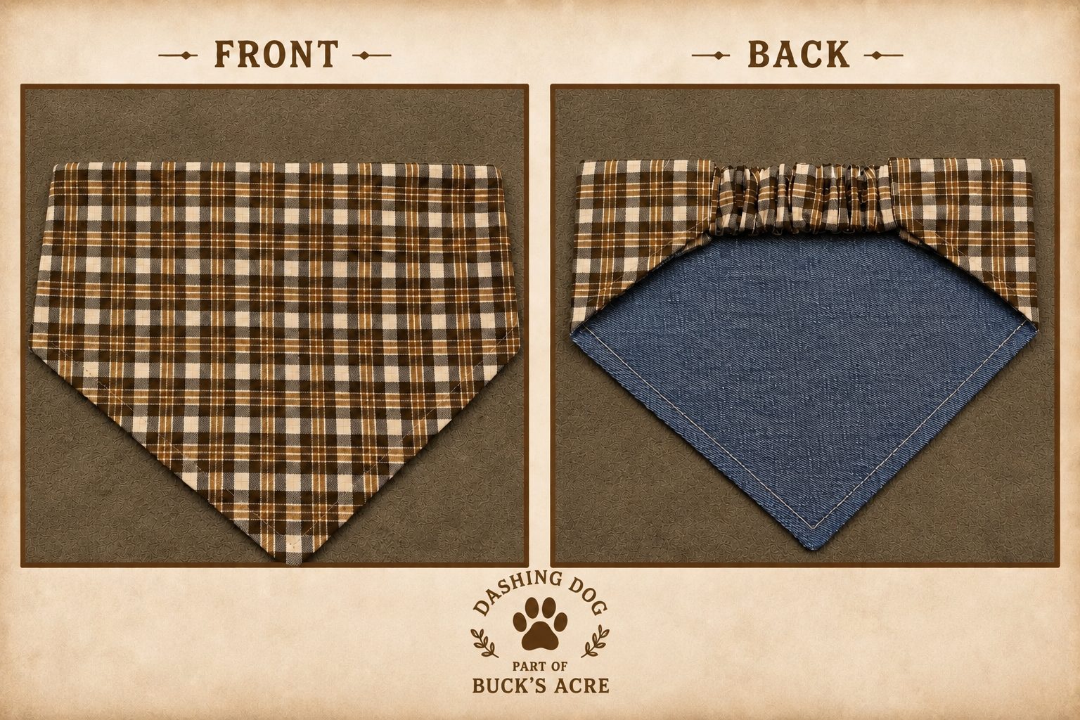 Cedar Crossing Reversible Dog Bandana - Image 2