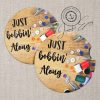 Fun Sewing Themed Stone Car Coasters, Set of 2