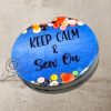 Keep Calm & Sew On Stone Car Coasters (set of 2)