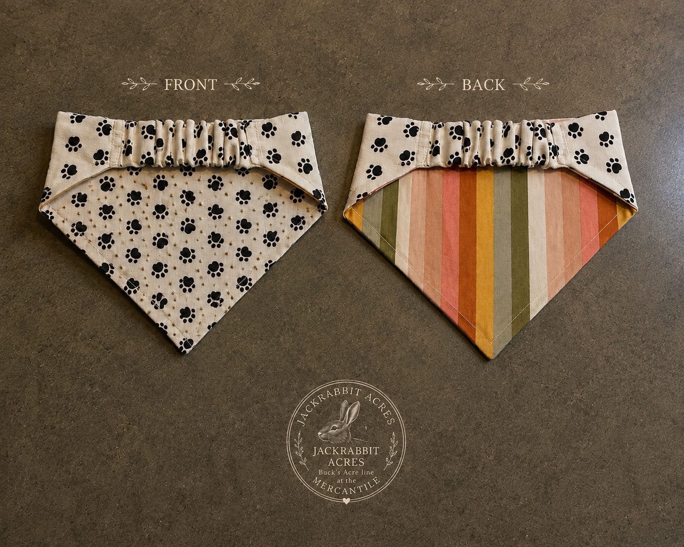 Sunset Paws Trail Reversible Dog Bandana - Image 2