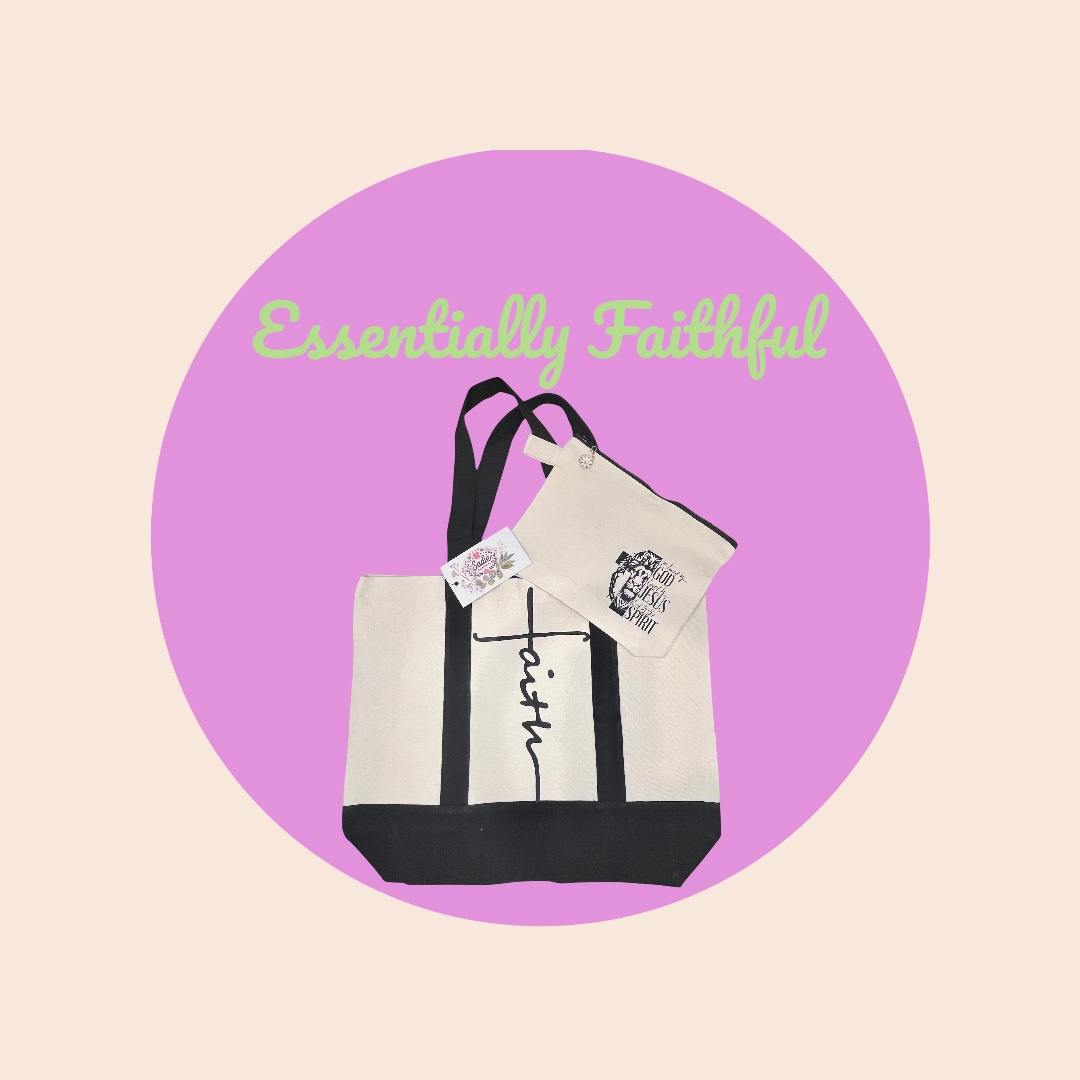 Faith-inspired Tote Bag and Pouch Set (A) - Image 2