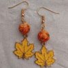 Marble & Yellow Maple Dangle Earrings