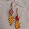 Fire & Yellow Oak Dangle Earrings