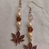 Pearl & Umber Maple Dangle Earrings