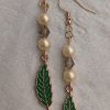 Pearl & Green Oak Dangle Earrings