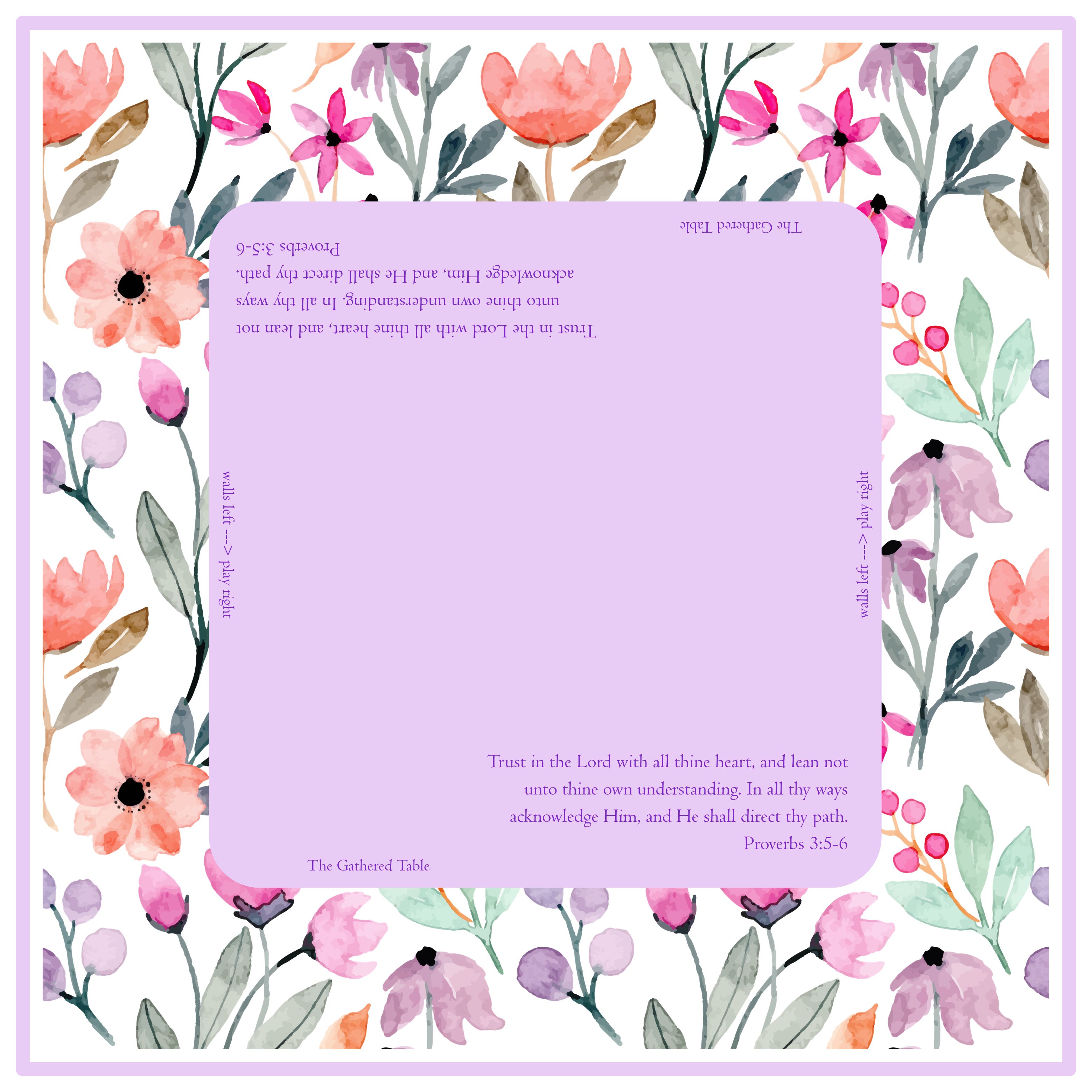 Mahjong Mat - Neoprene 33x33in Wildflower