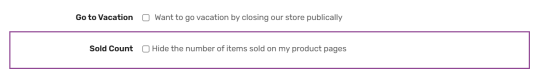 The Sold Count setting in vendor Settings then Store