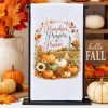 Pumpkins, Prayers & Praise Waffle Weave Kitchen Towel: Fall Decor