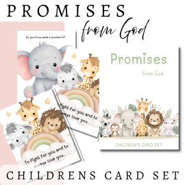 Sample of Children's Christian Card Set from Little Hearts, BIG Prayers "Promises from God."