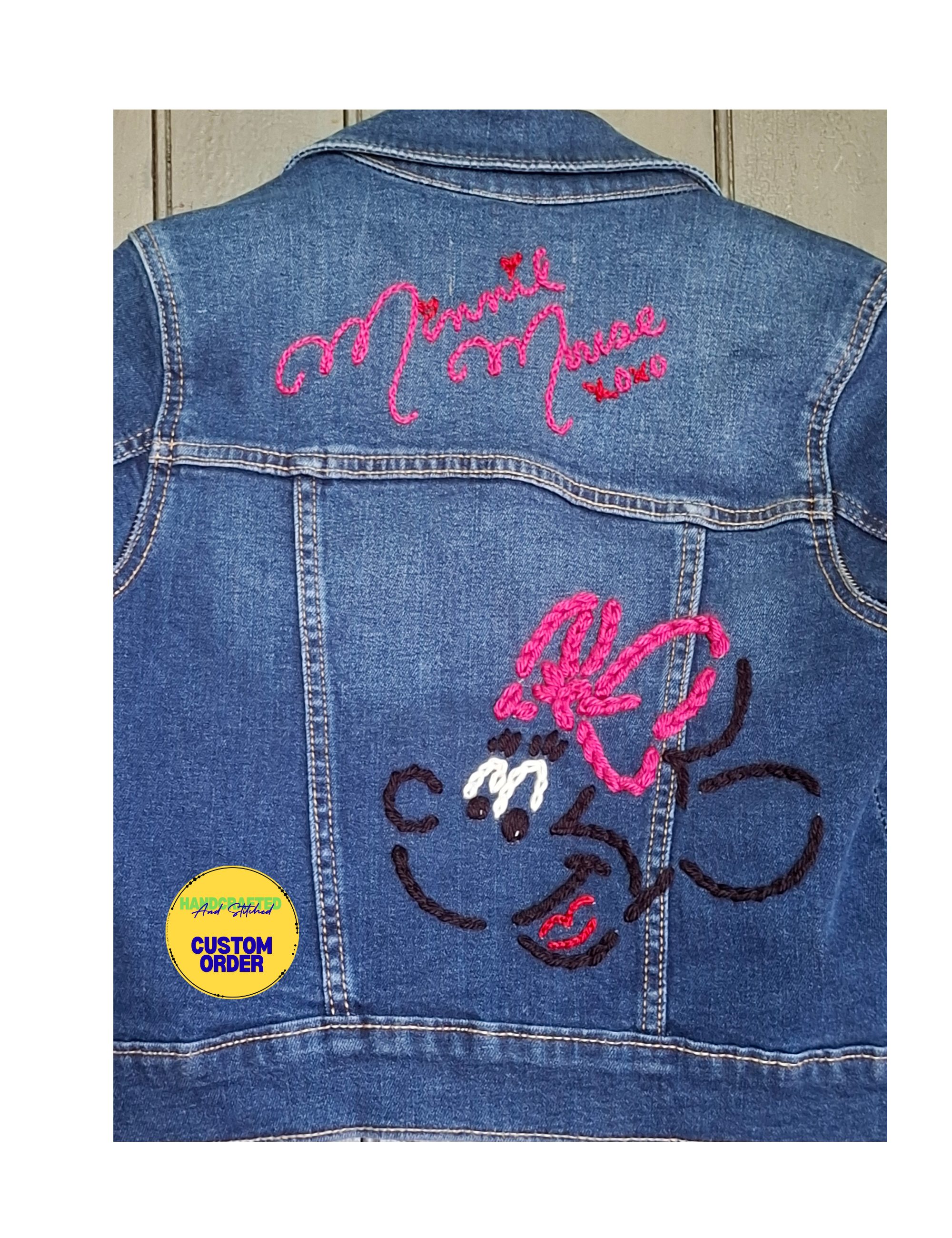 Minnie Mouse Hand Embroidered Denim Jacket - Image 2