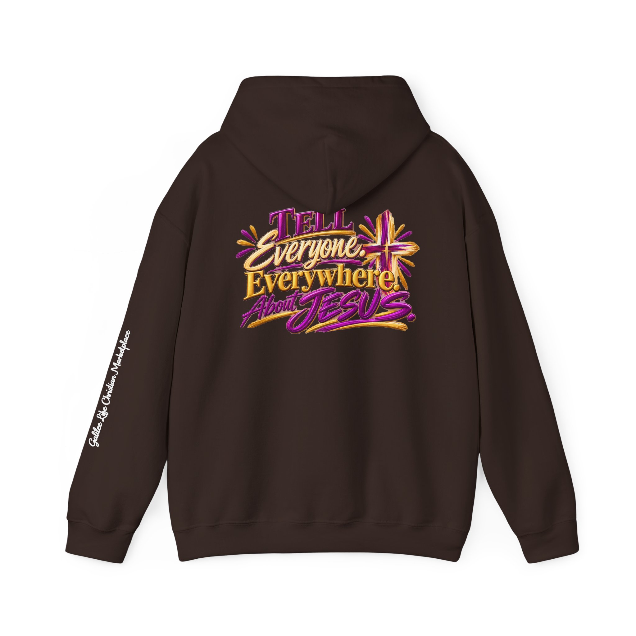 Personalized Tell Everyone. Everywhere. About Jesus. Unisex Heavy Blend™ Hooded Sweatshirt - Image 22