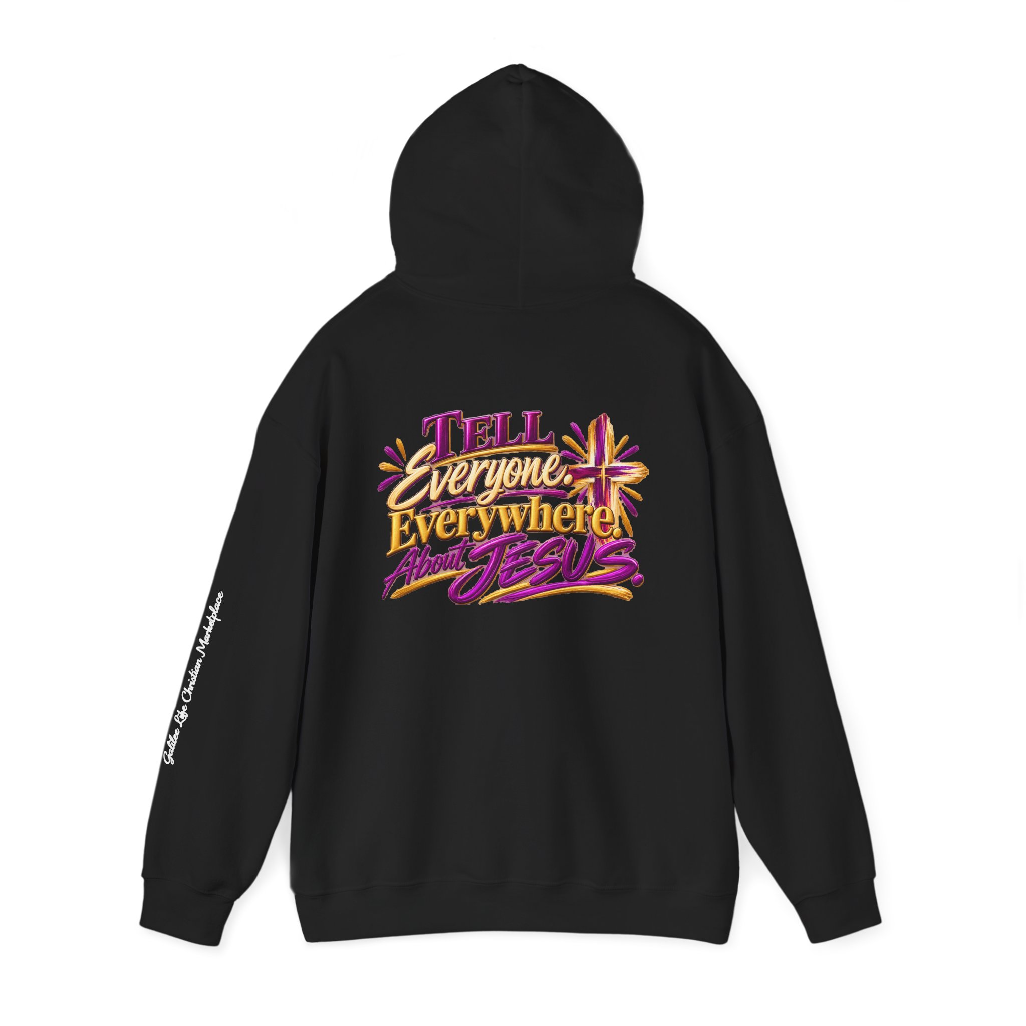 Personalized Tell Everyone. Everywhere. About Jesus. Unisex Heavy Blend™ Hooded Sweatshirt - Image 15