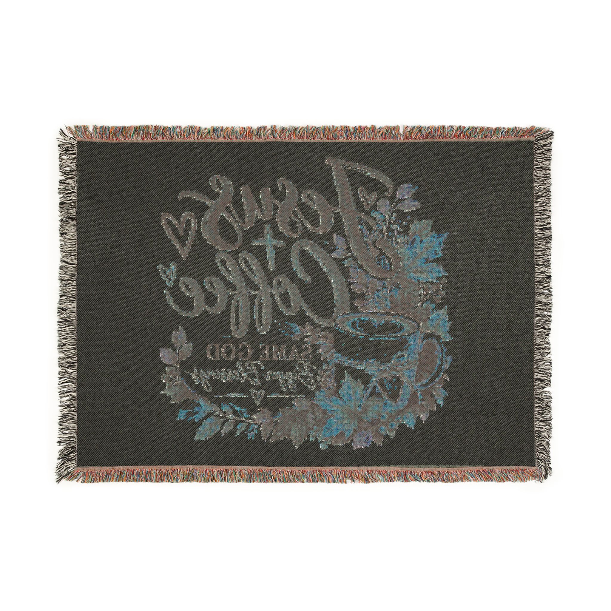Personalized Jesus + Coffee “Same God, Bigger Blessings” Woven Blanket - Image 11