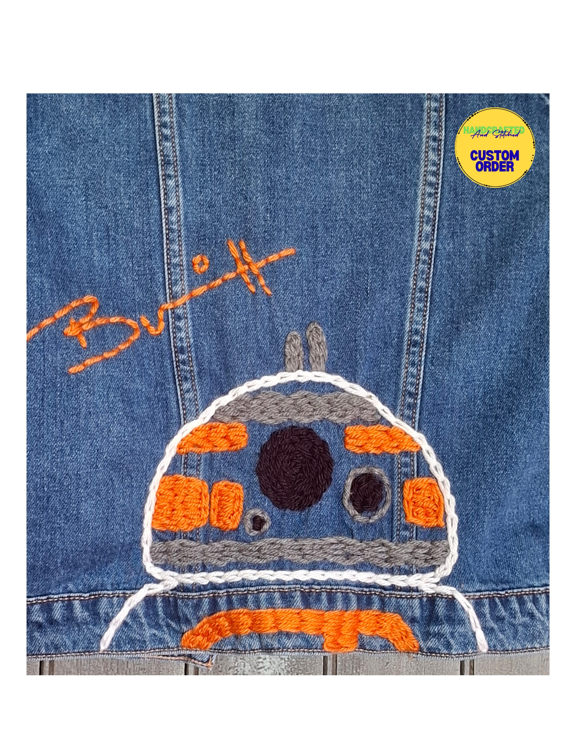 BB-8 Hand Embroidered Denim Jacket - Image 2