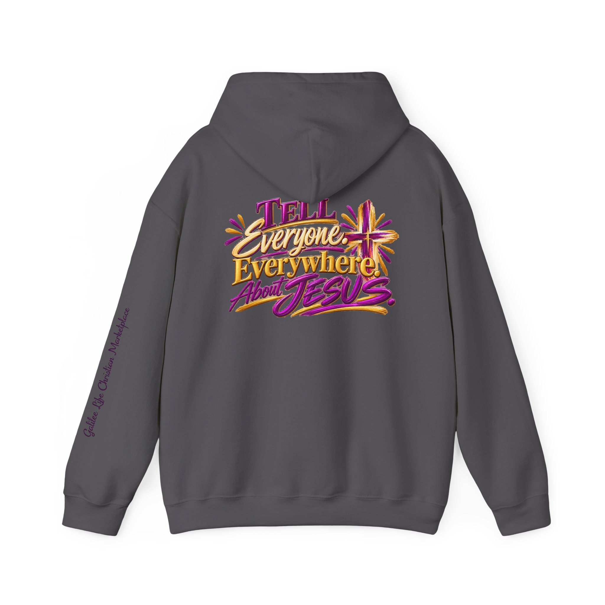 Personalized Tell Everyone. Everywhere. About Jesus. Unisex Heavy Blend™ Hooded Sweatshirt - Image 30