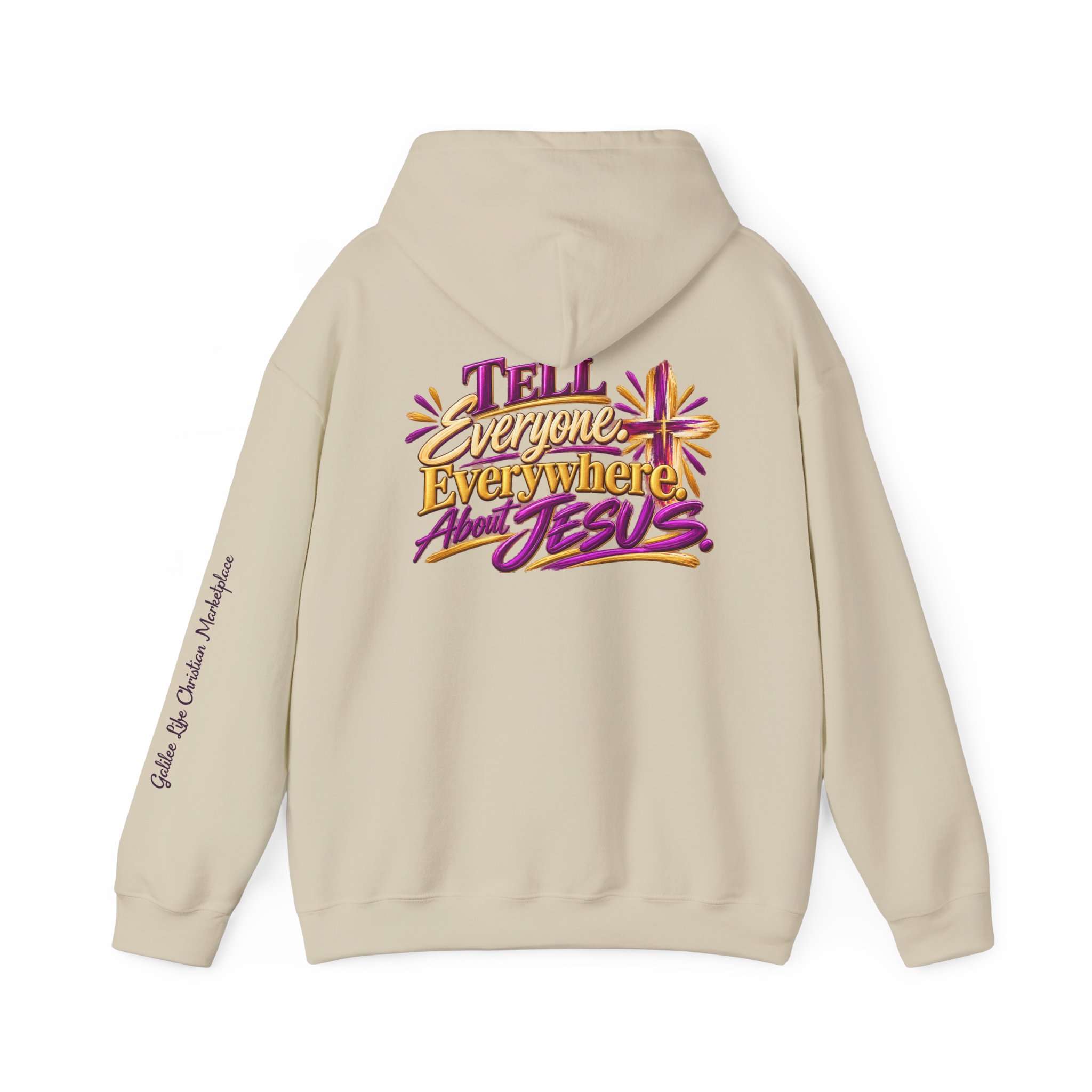 Personalized Tell Everyone. Everywhere. About Jesus. Unisex Heavy Blend™ Hooded Sweatshirt - Image 18