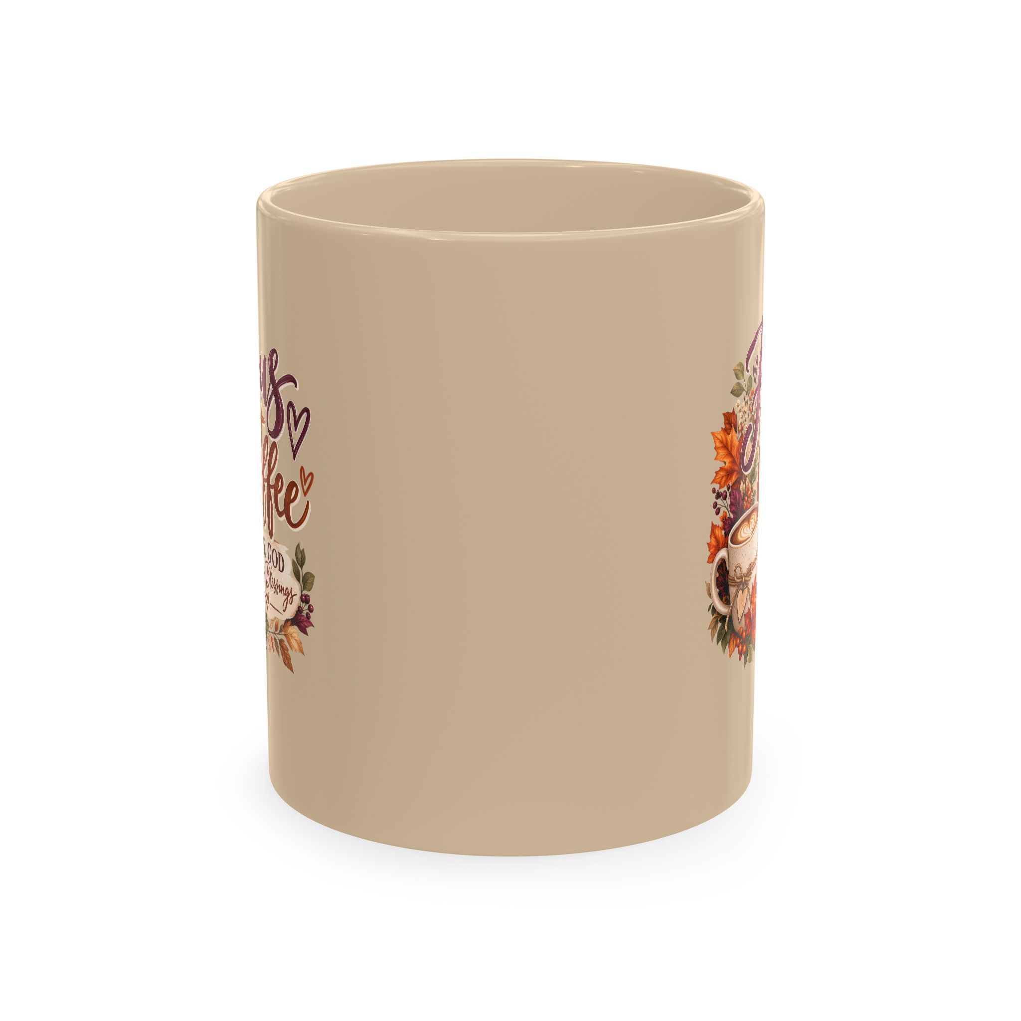 Personalized Jesus + Coffee Traditional Ceramic Mug - Image 2