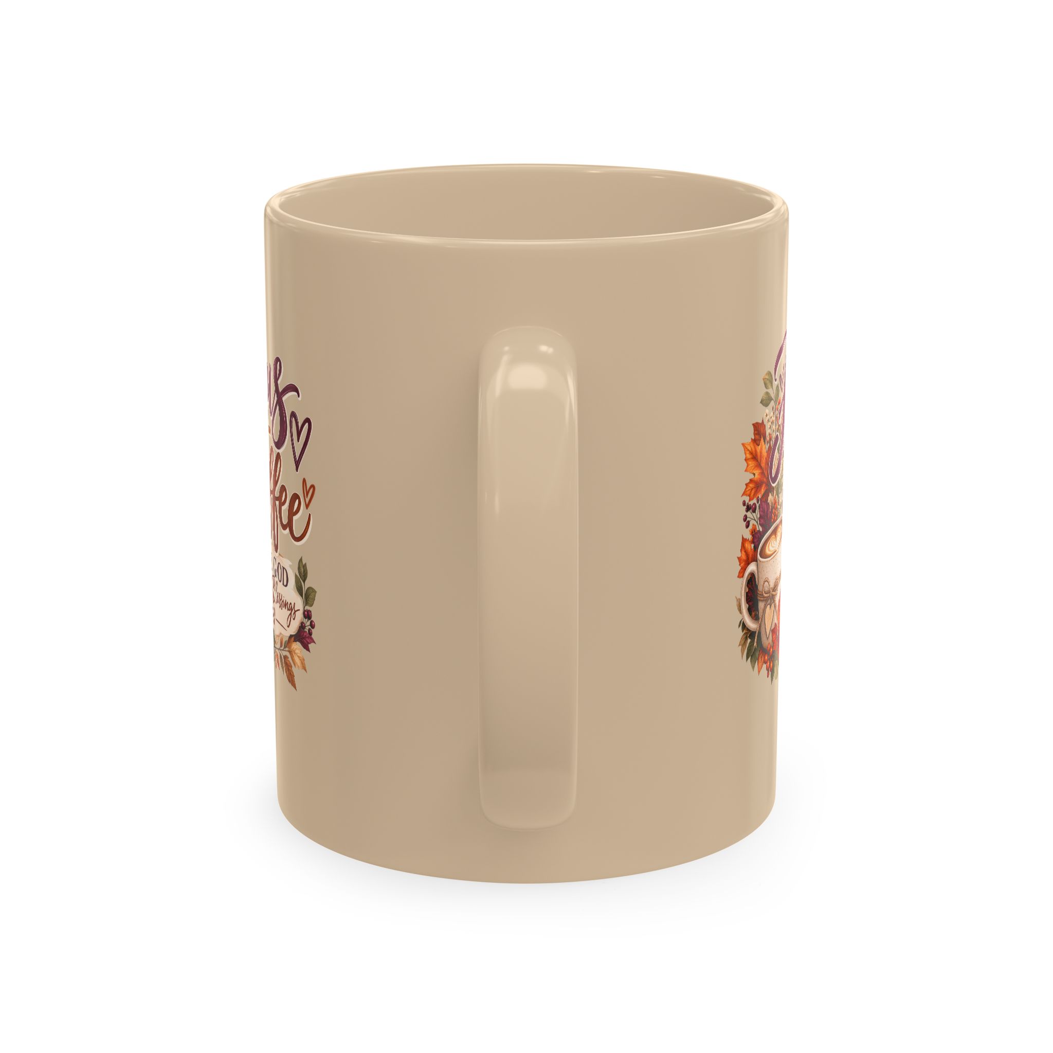 Personalized Jesus + Coffee Traditional Ceramic Mug - Image 3