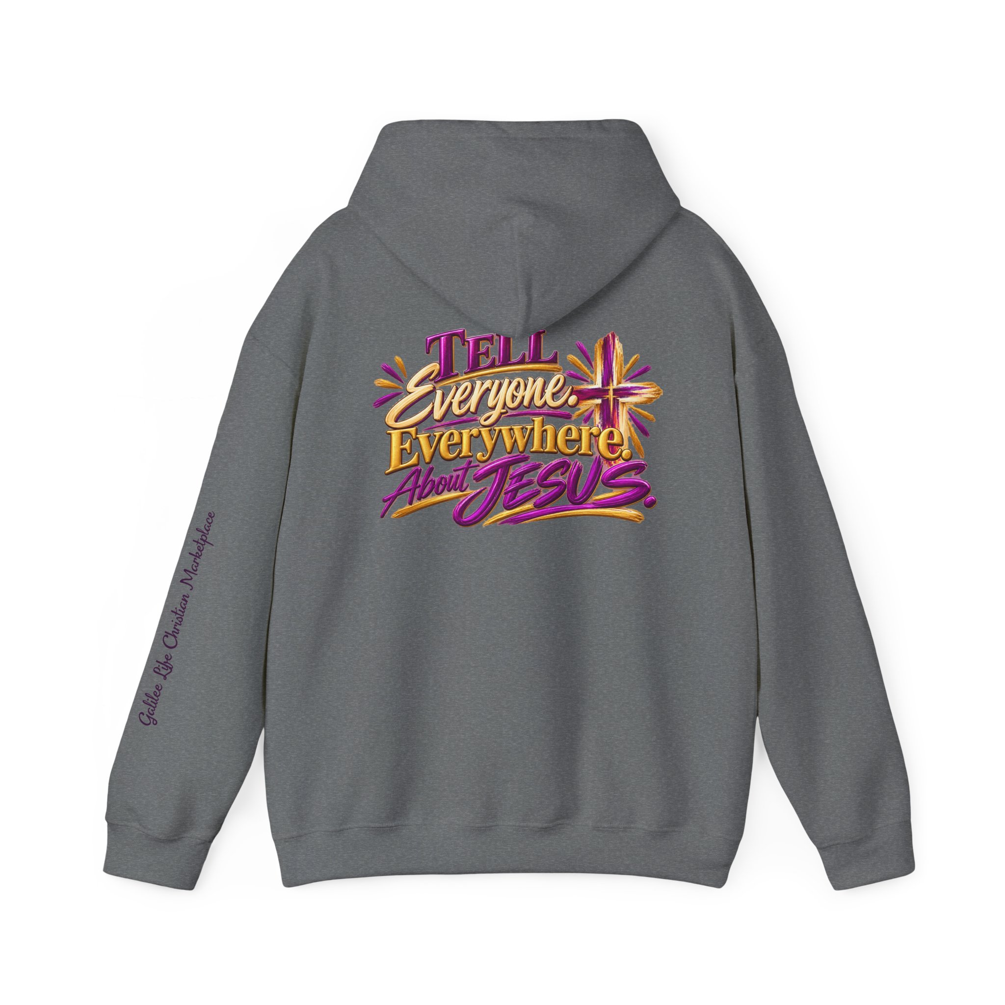 Personalized Tell Everyone. Everywhere. About Jesus. Unisex Heavy Blend™ Hooded Sweatshirt - Image 26