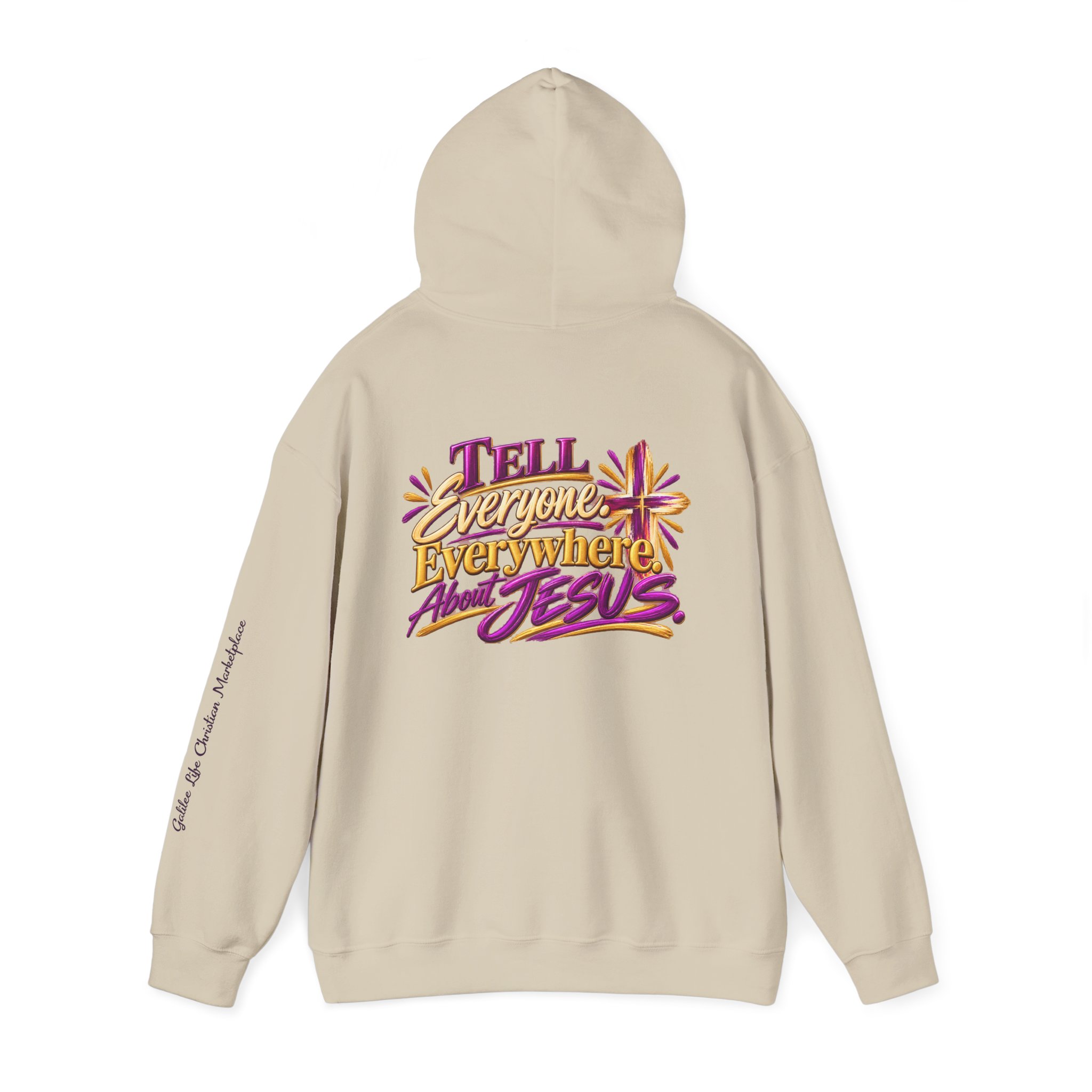 Personalized Tell Everyone. Everywhere. About Jesus. Unisex Heavy Blend™ Hooded Sweatshirt - Image 19