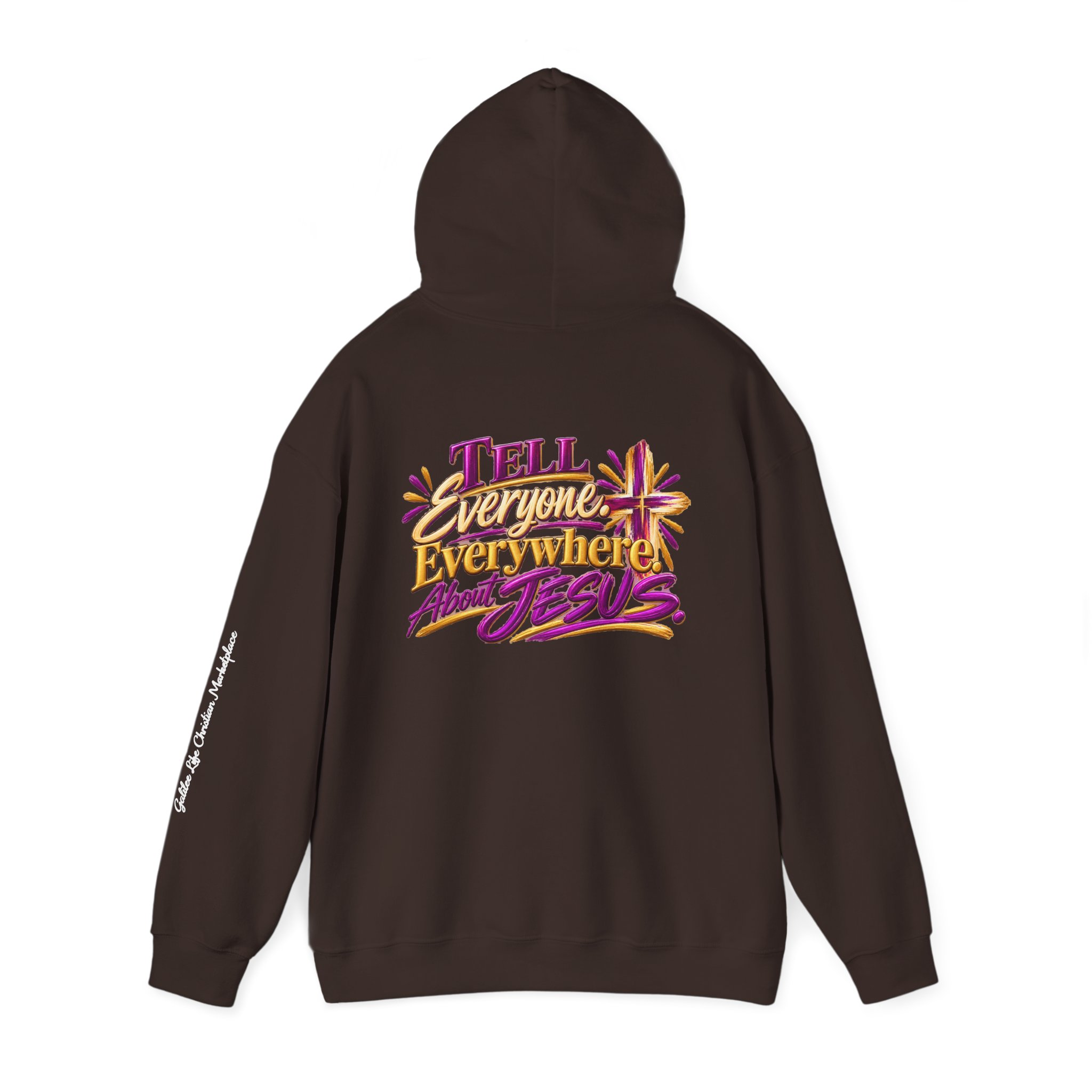 Personalized Tell Everyone. Everywhere. About Jesus. Unisex Heavy Blend™ Hooded Sweatshirt - Image 23