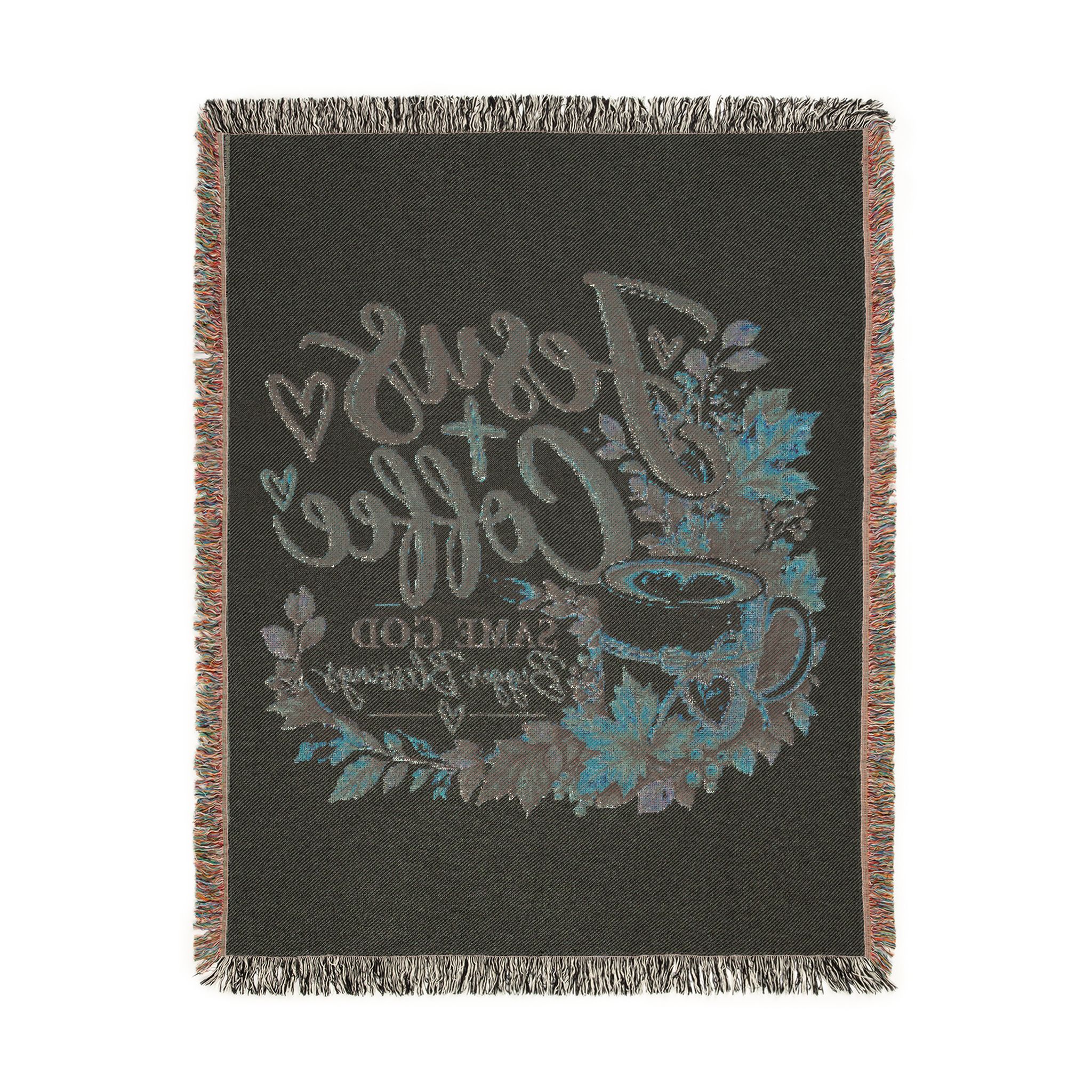 Personalized Jesus + Coffee “Same God, Bigger Blessings” Woven Blanket - Image 8