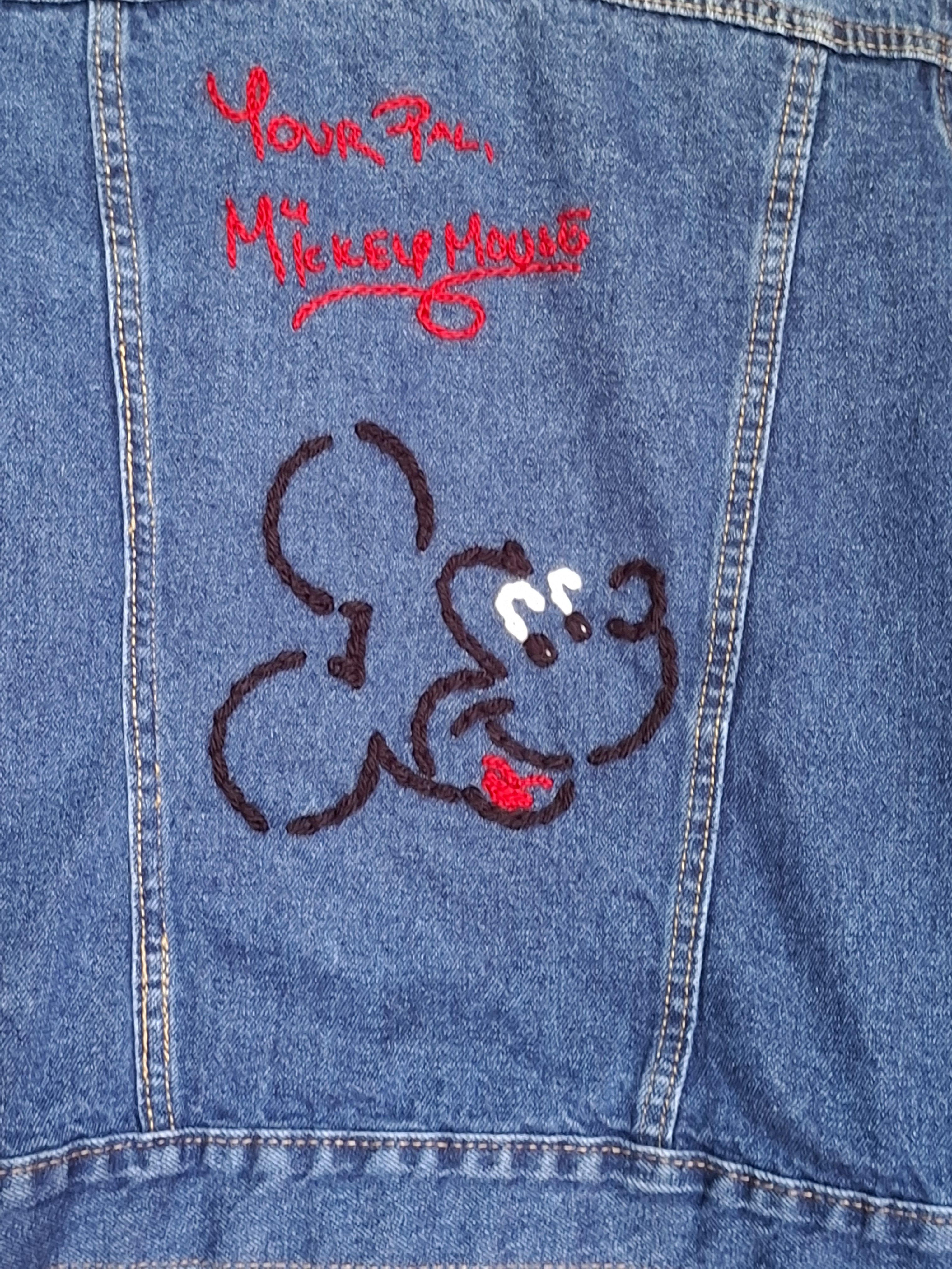Mickey Mouse Hand Embroidered Denim Jacket - Image 4