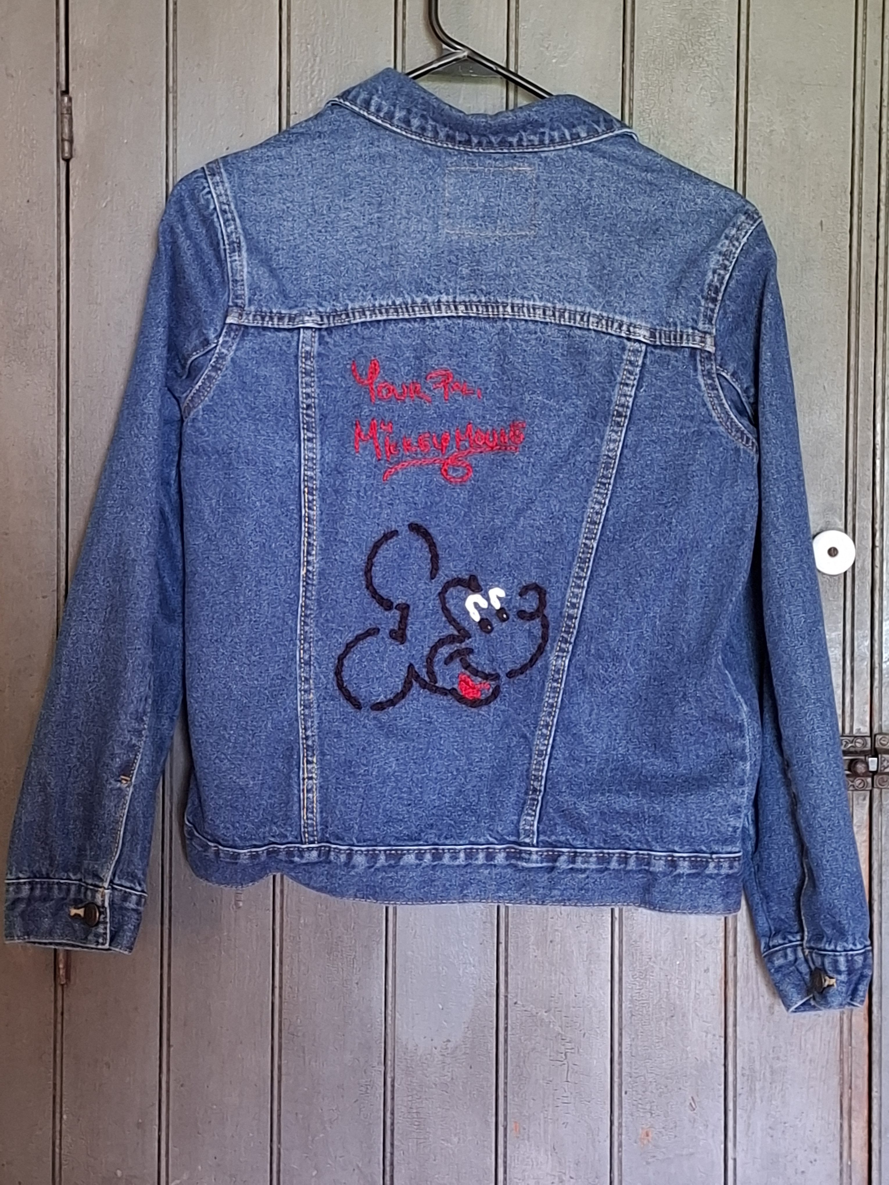 Mickey Mouse Hand Embroidered Denim Jacket - Image 3