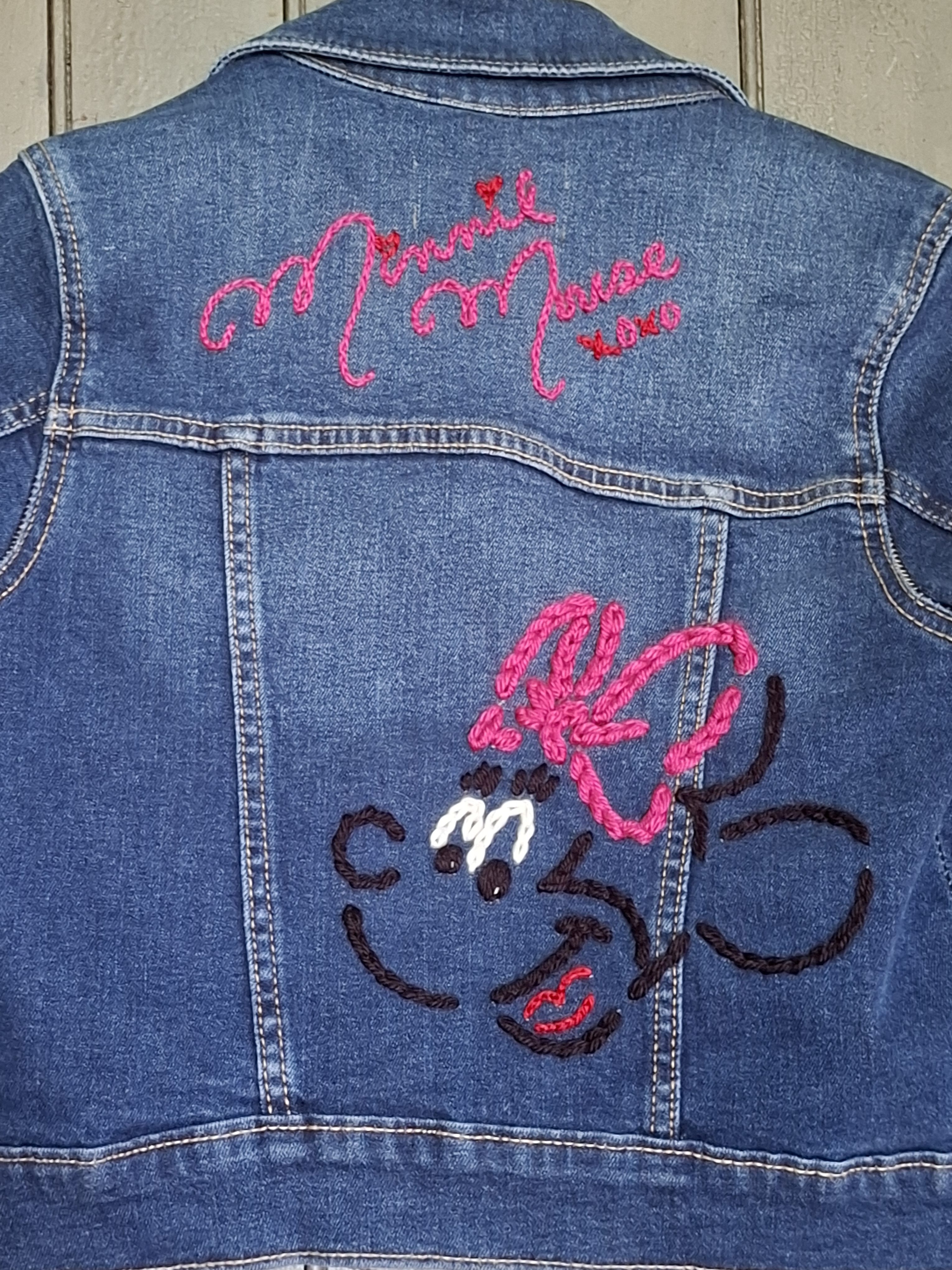 Minnie Mouse Hand Embroidered Denim Jacket - Image 4