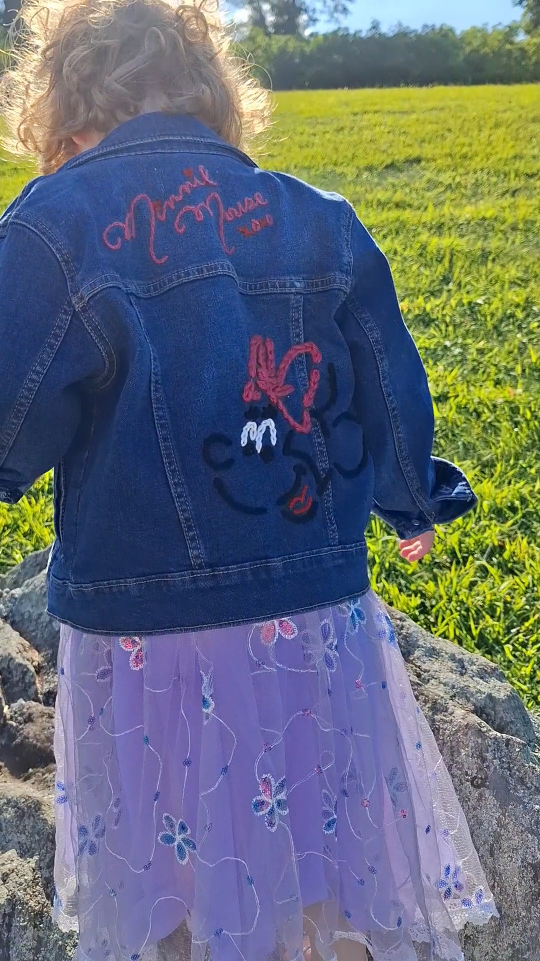 Minnie Mouse Hand Embroidered Denim Jacket