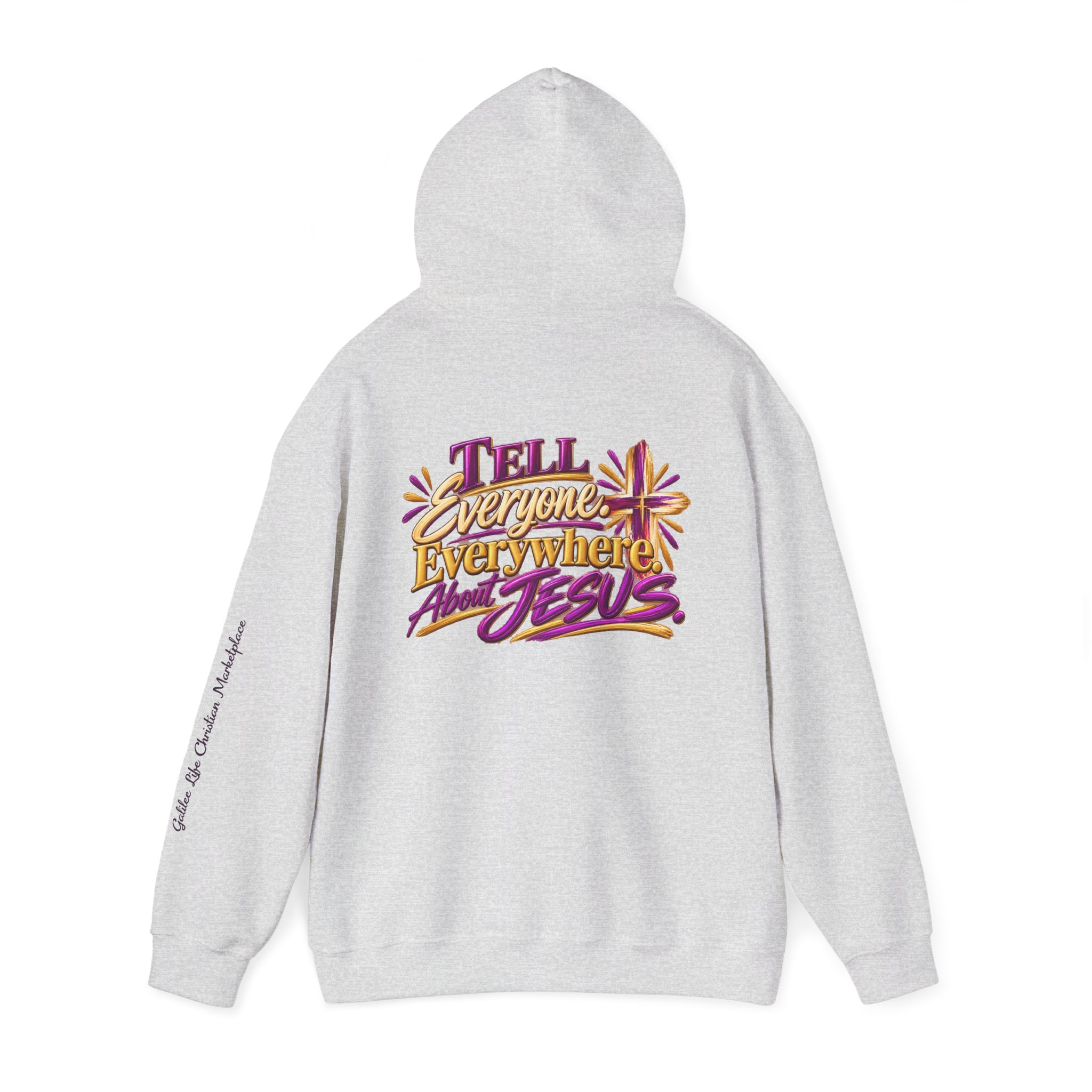 Personalized Tell Everyone. Everywhere. About Jesus. Unisex Heavy Blend™ Hooded Sweatshirt - Image 11