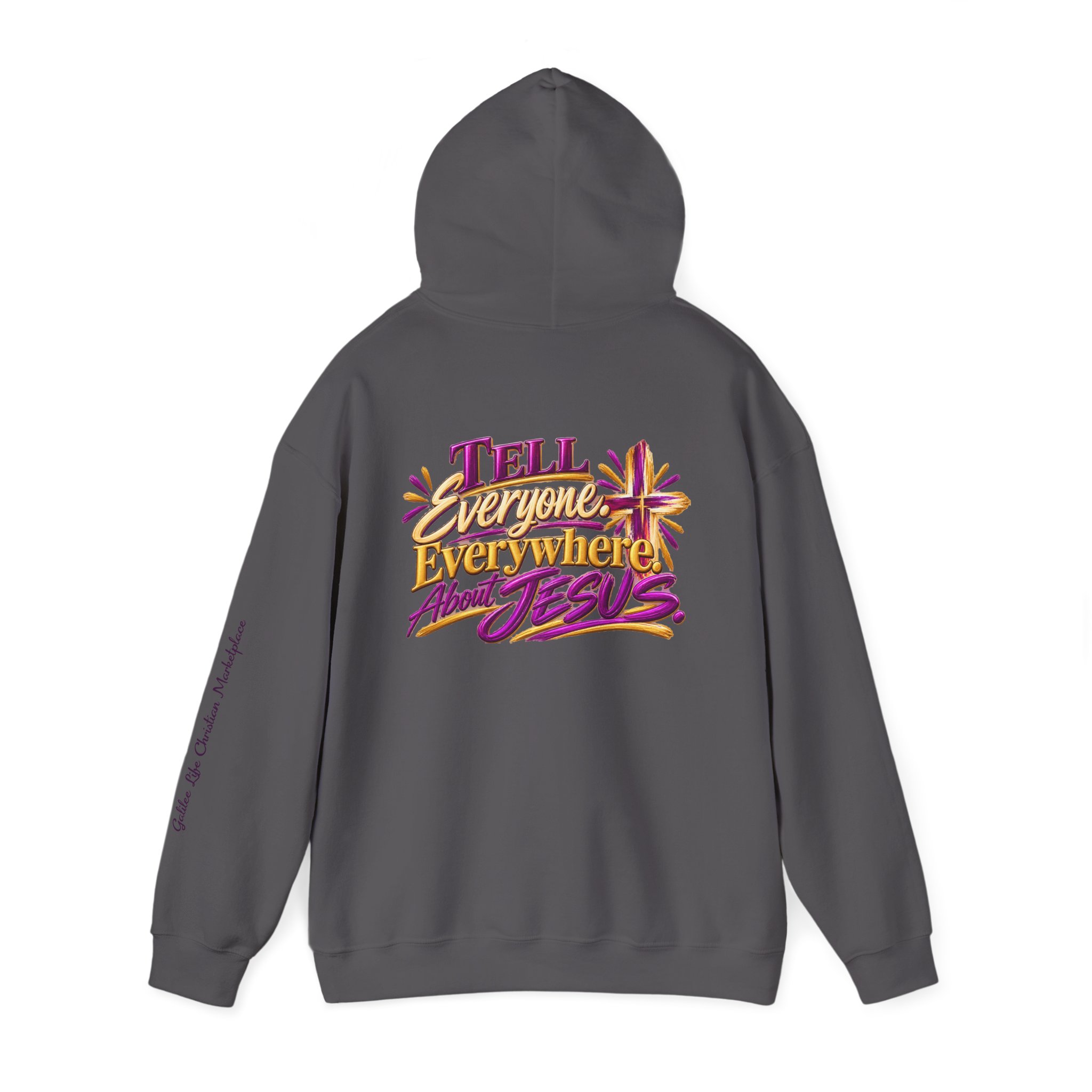 Personalized Tell Everyone. Everywhere. About Jesus. Unisex Heavy Blend™ Hooded Sweatshirt - Image 31