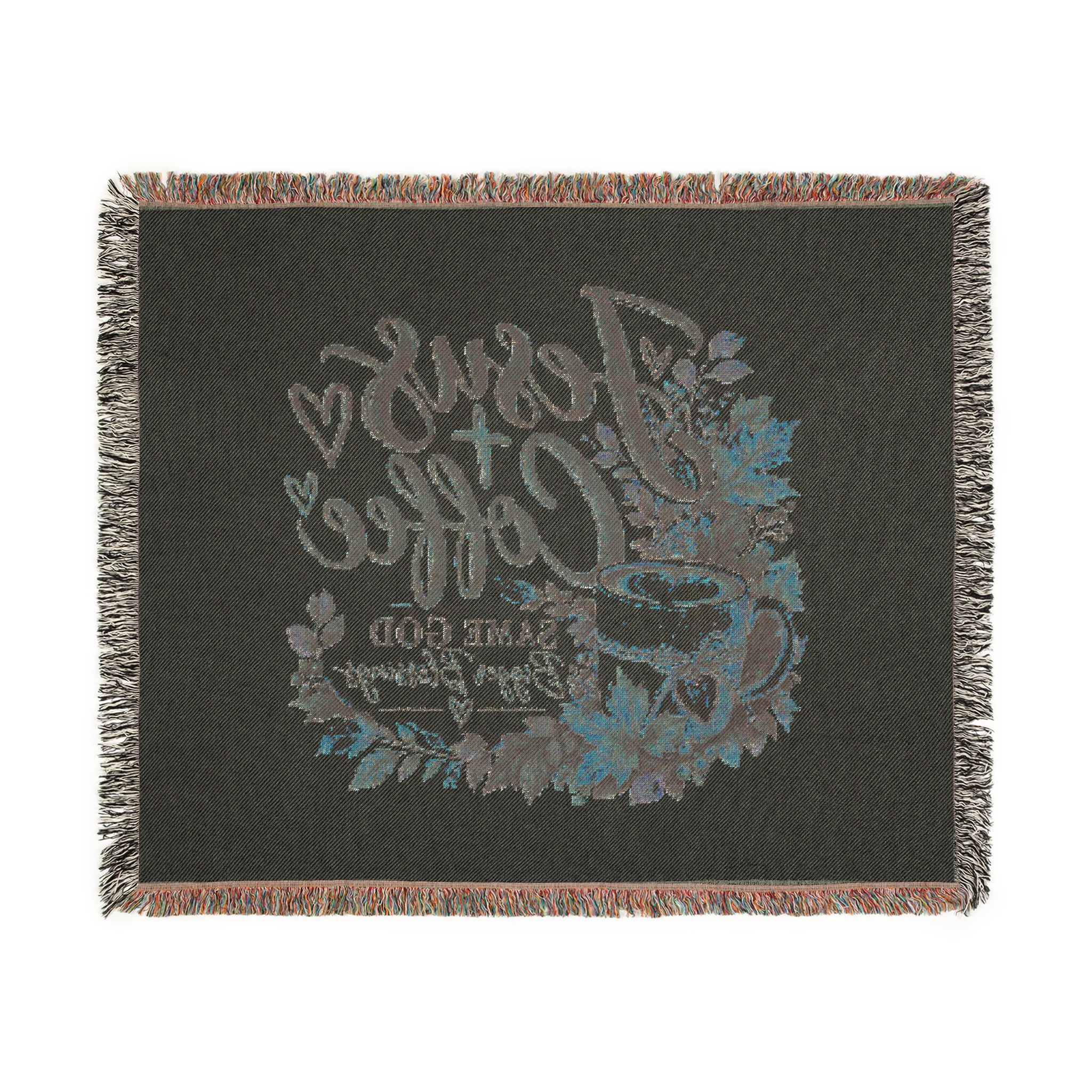 Personalized Jesus + Coffee “Same God, Bigger Blessings” Woven Blanket - Image 16