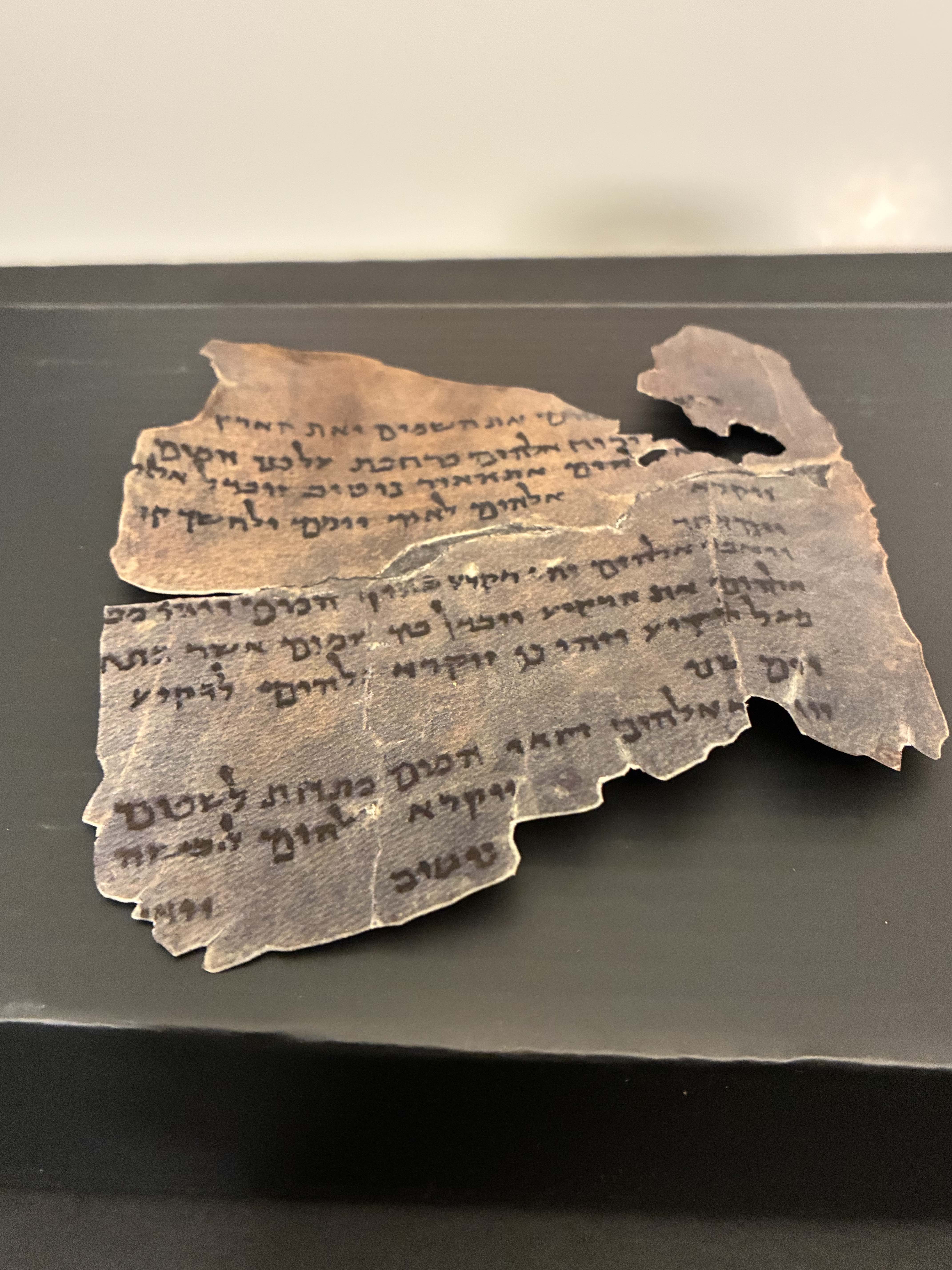 In the Beginning God Created | Genesis 1 Dead Sea Scroll on Authentic Goat Vellum | 4Q7 Manuscript | Master-crafted Replica - Image 7