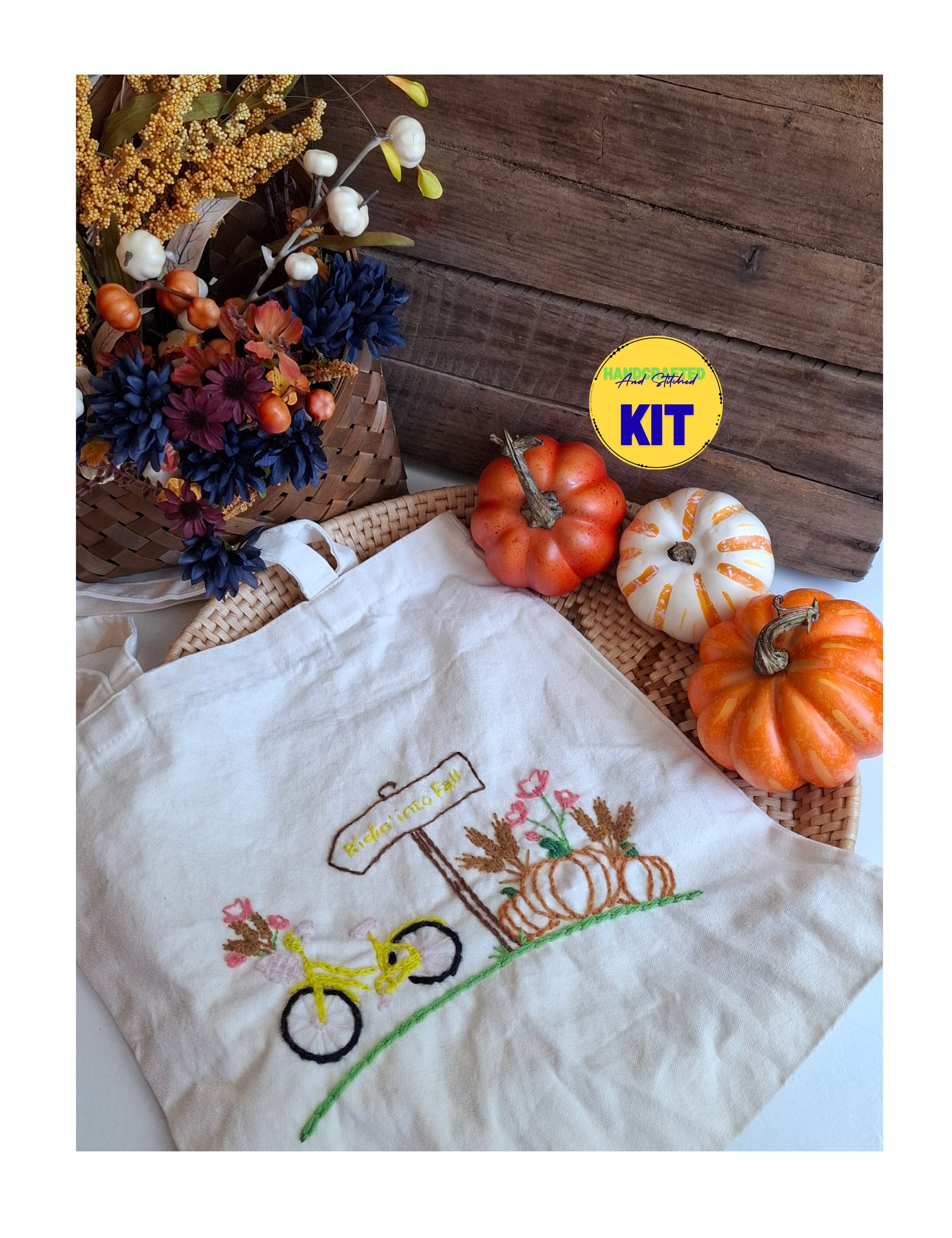 Ridin' Into Fall Hand Embroidery Custom Yarn Kit