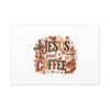 Personalized Jesus and Coffee Fall Kitchen Christian Wall Art – Matte Canvas