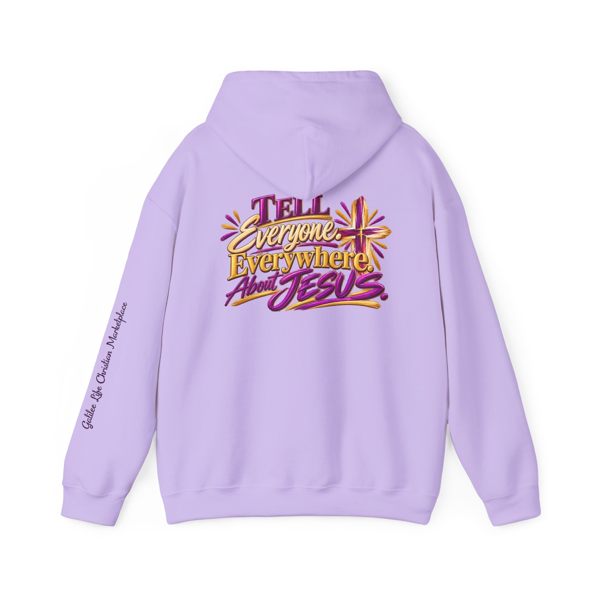 Personalized Tell Everyone. Everywhere. About Jesus. Unisex Heavy Blend™ Hooded Sweatshirt - Image 3