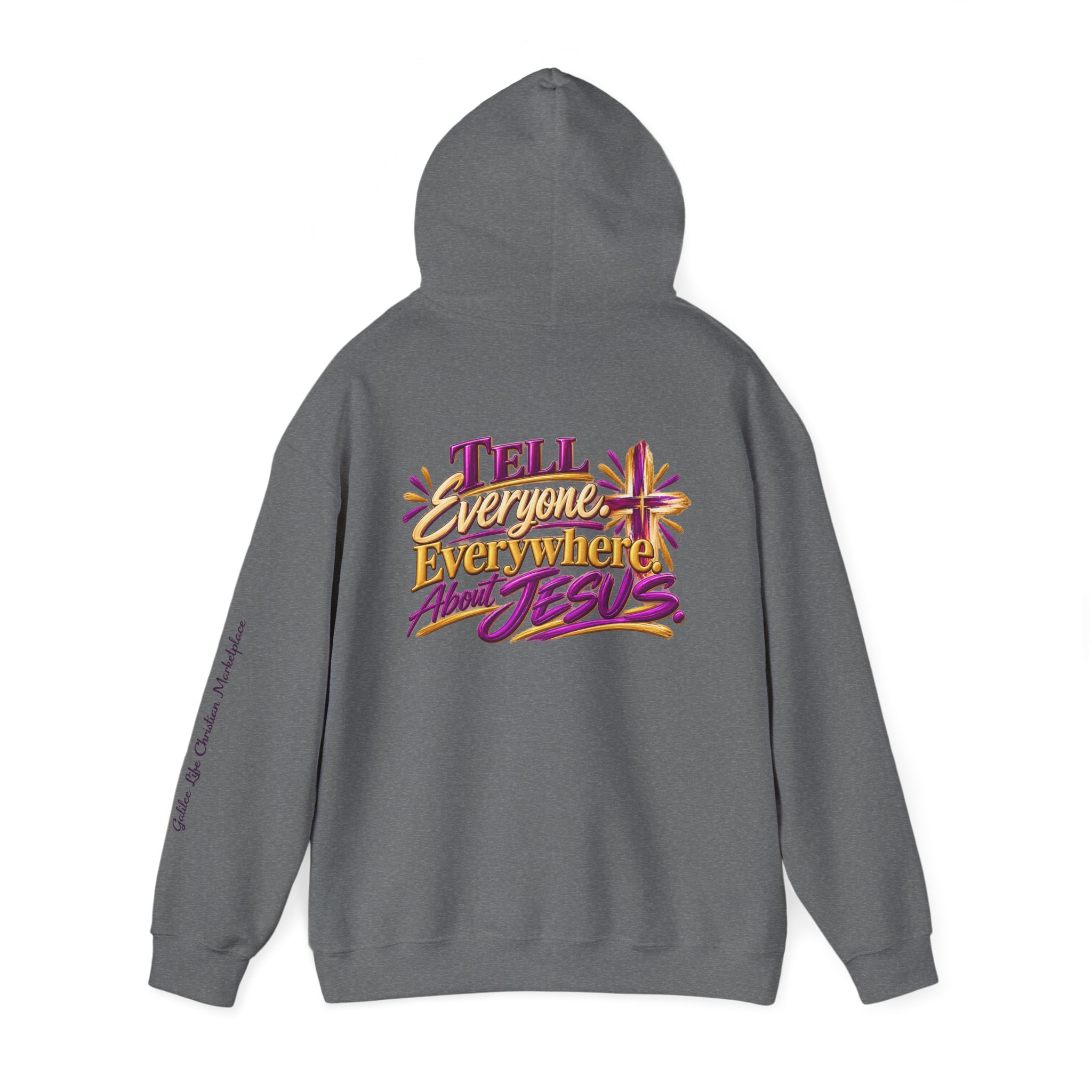 Personalized Tell Everyone. Everywhere. About Jesus. Unisex Heavy Blend™ Hooded Sweatshirt - Image 27