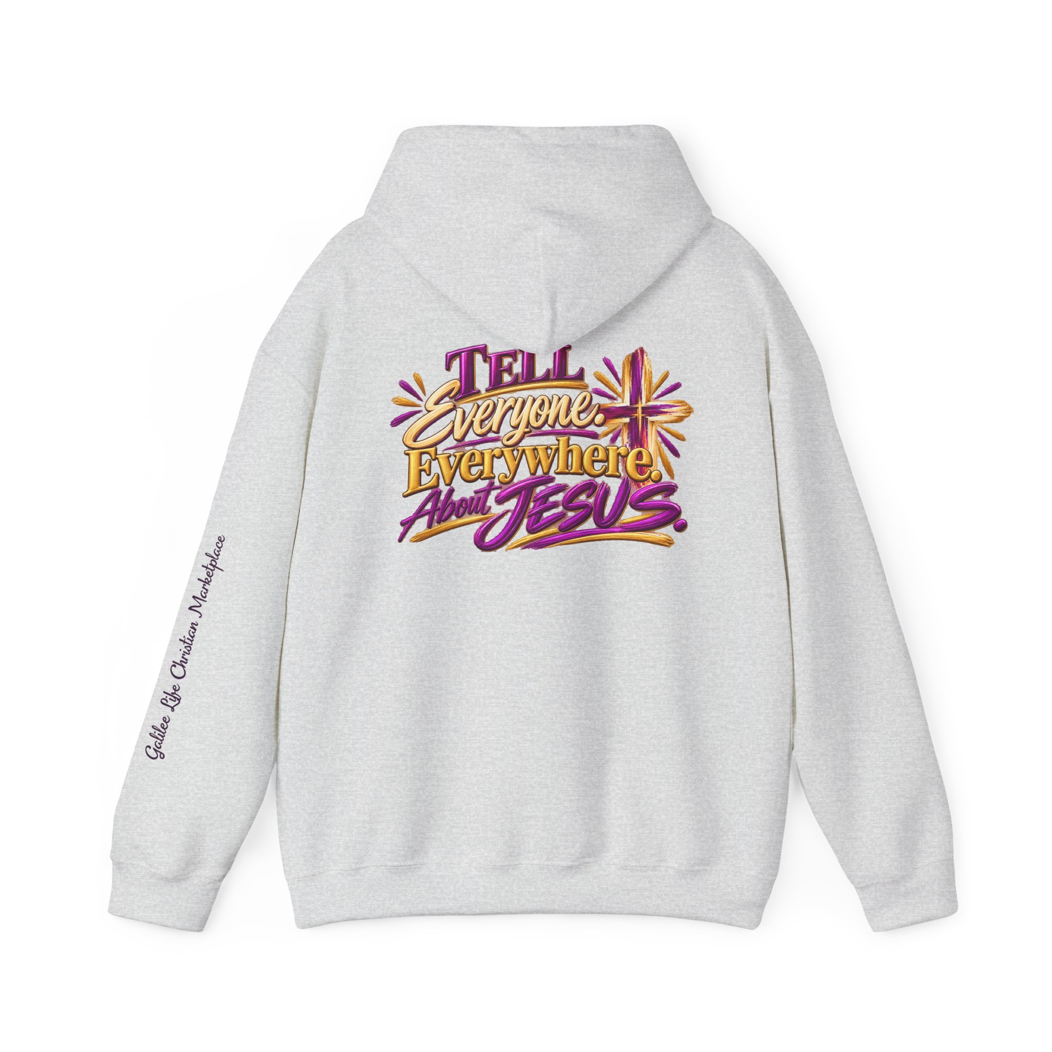 Personalized Tell Everyone. Everywhere. About Jesus. Unisex Heavy Blend™ Hooded Sweatshirt - Image 10
