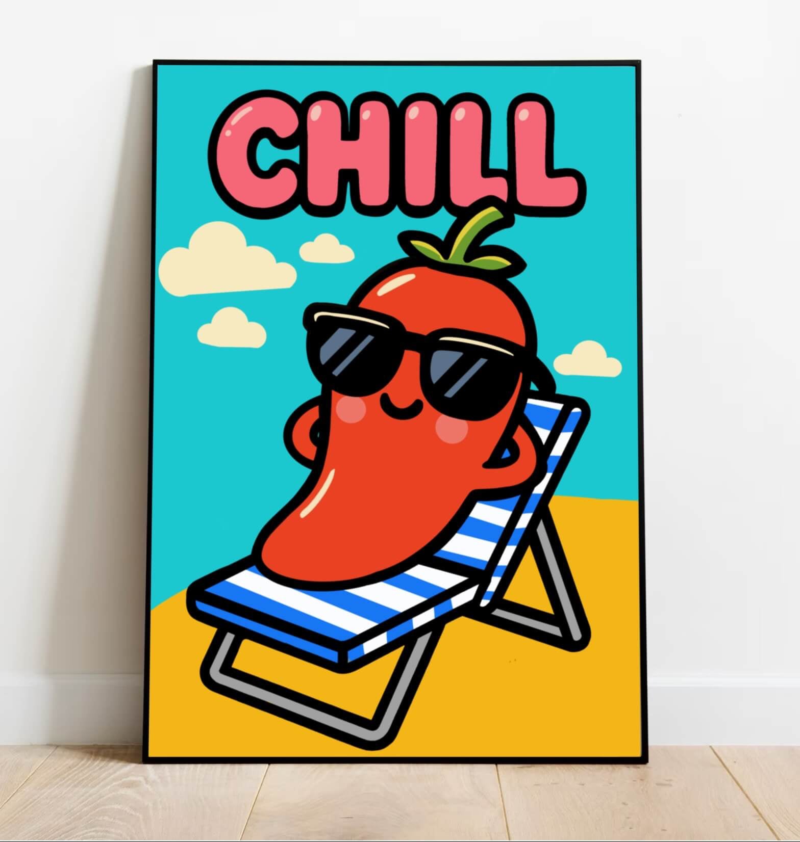 CHILL Cartoon Pepper Print