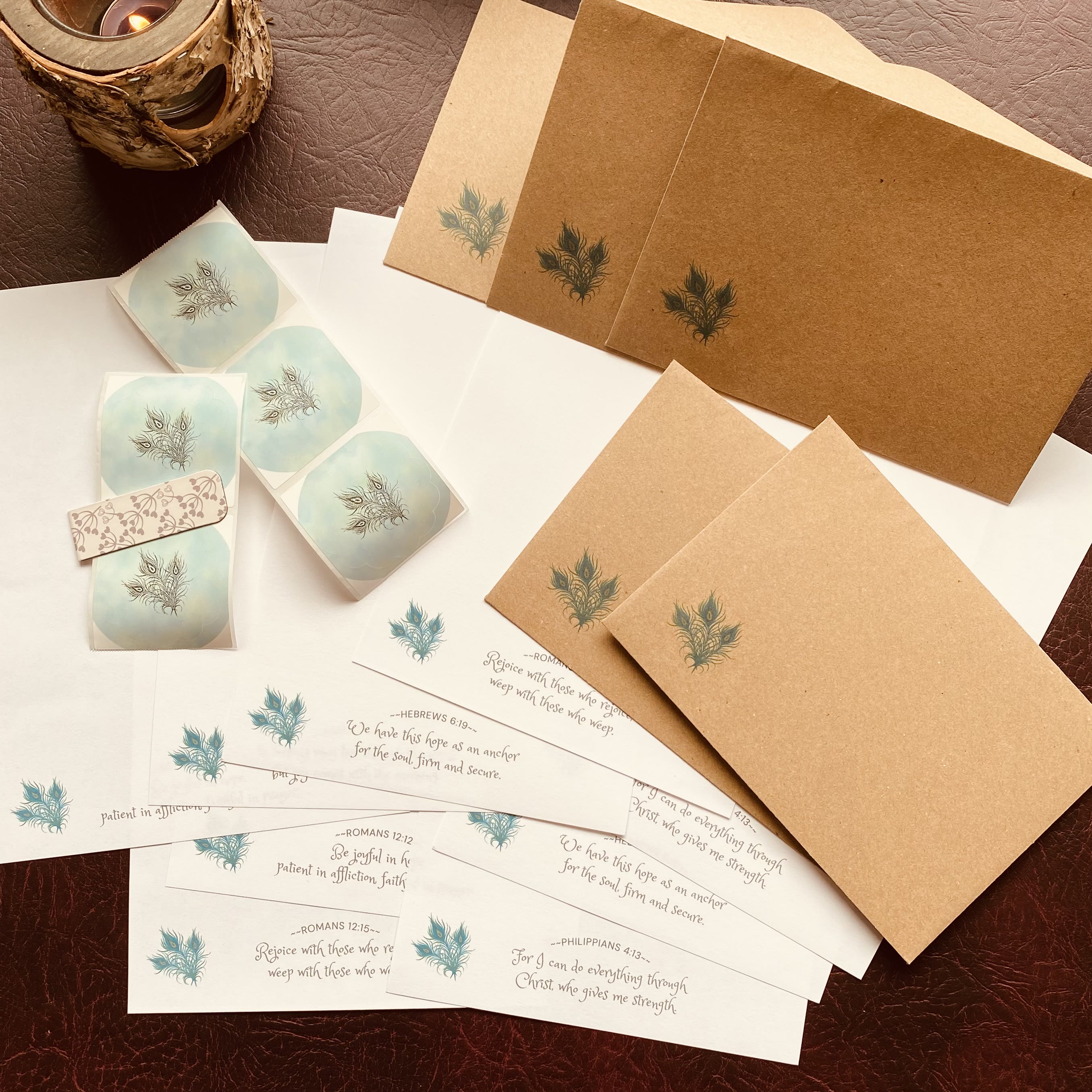 Peacock Grace | Scripture Letter Writing Set - Image 4