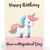 Majestical Unicorn Card