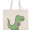 T-Rex with a Heart Tote