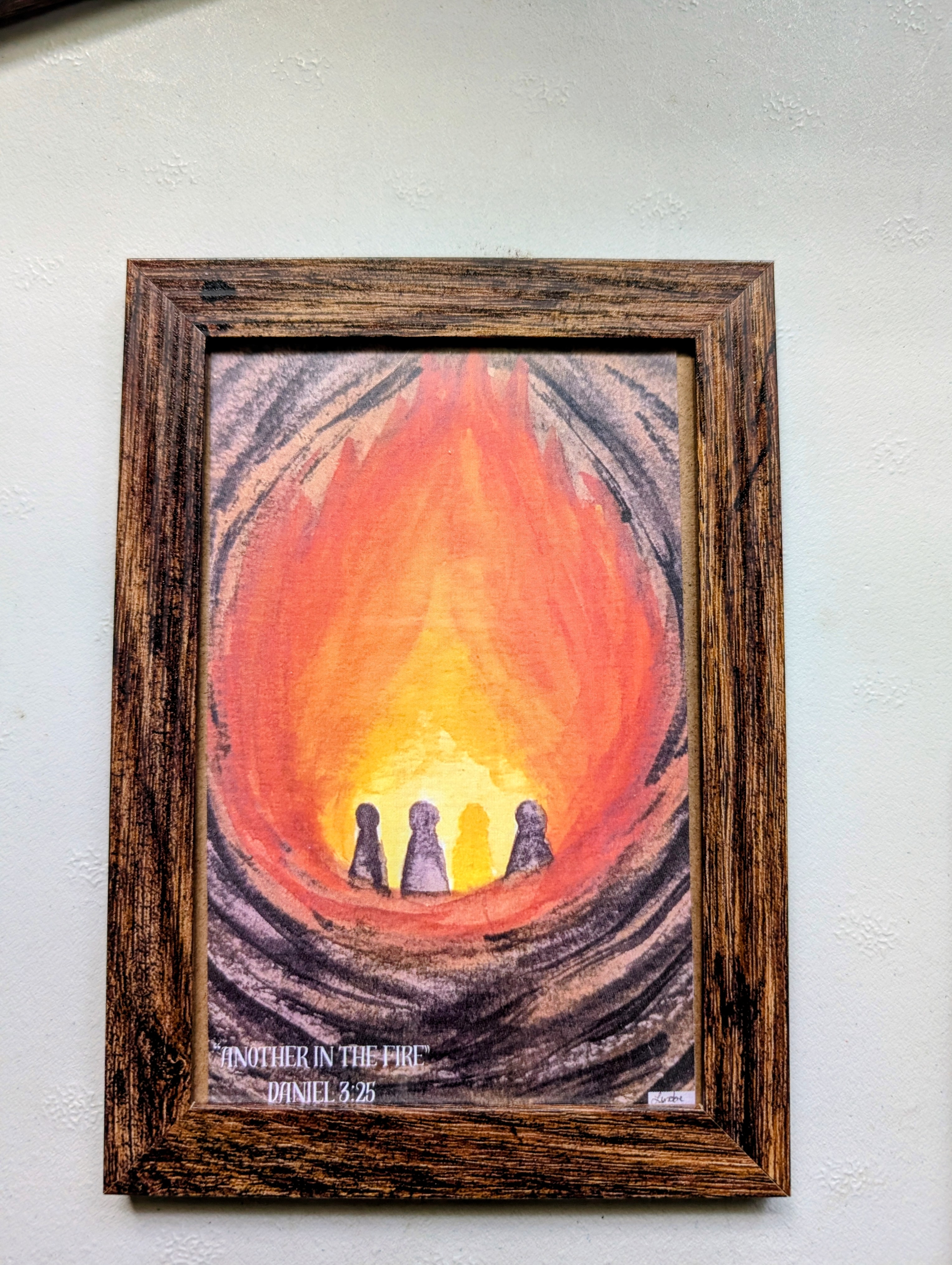 Prophetic Art: Watercolor 4 x 6 distressed wooden frame (3 options based on different scriptures) - Image 2
