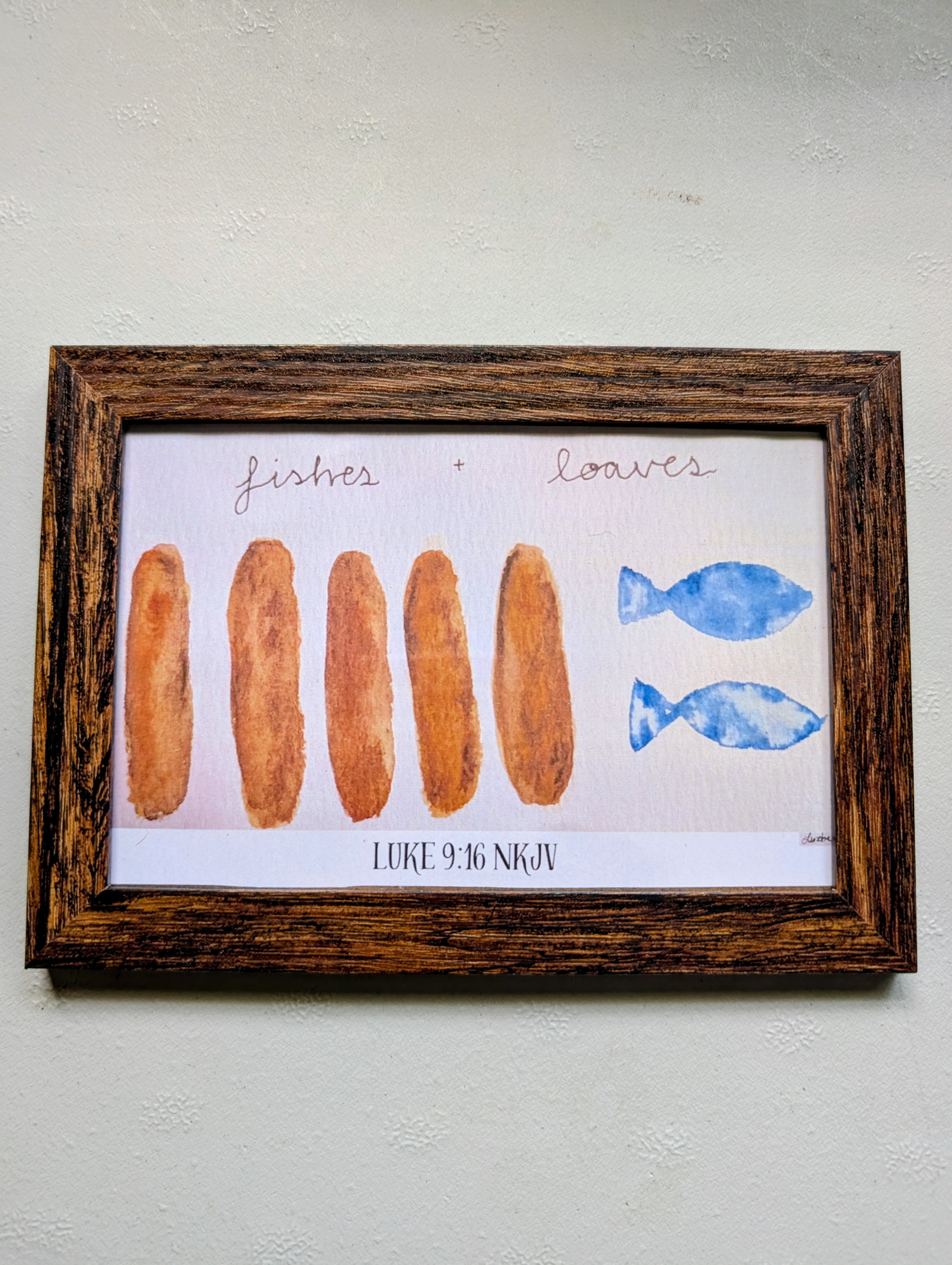 Prophetic Art: Watercolor 4 x 6 distressed wooden frame (3 options based on different scriptures) - Image 3