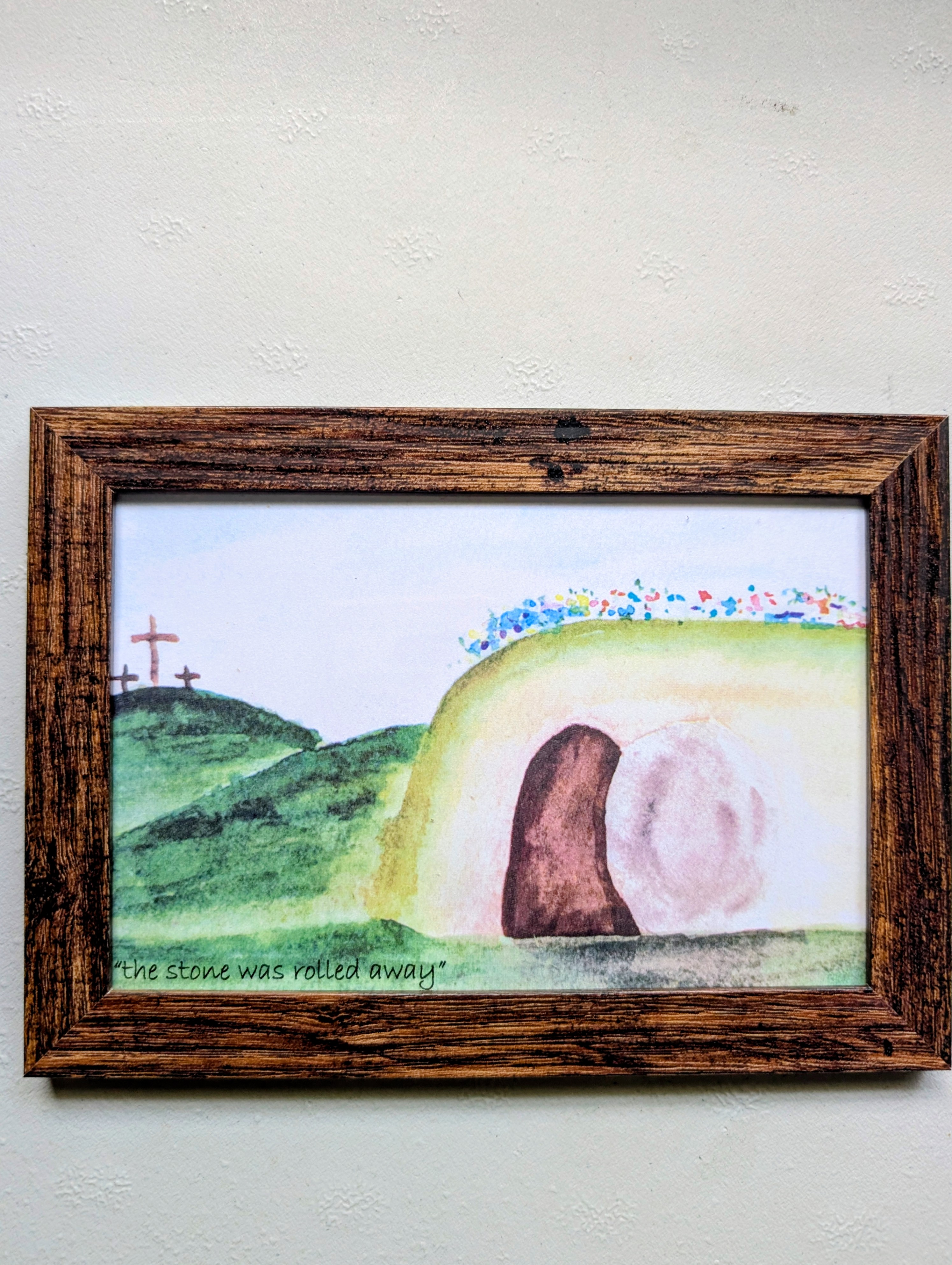 Prophetic Art: Watercolor 4 x 6 distressed wooden frame (3 options based on different scriptures) - Image 4