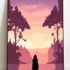 Pink Sunset Silhouette Print