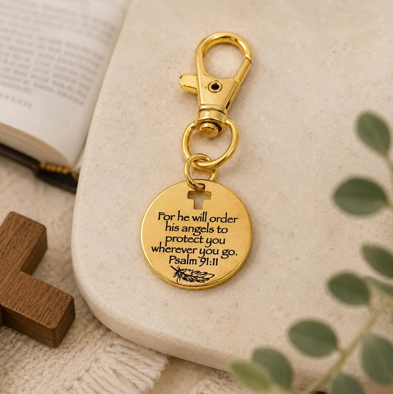 He Will Order His Angels Protection Charm