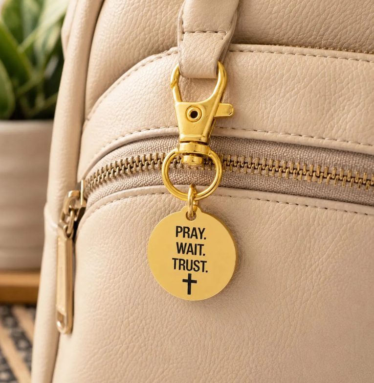 Pray Wait Trust Goldtone Clip On Charm - Image 3