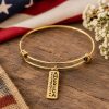 God Bless America Goldtone Bracelet